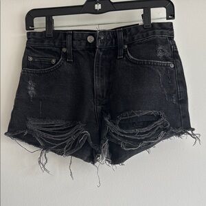 Lovers + Friends Black Distressed Jean Shorts